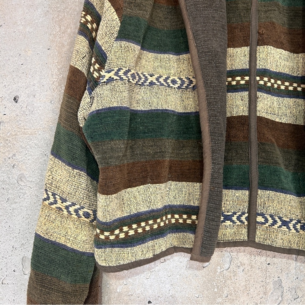 Vintage new identity 90s southwestern green brown cropped open jacket xl - Picture 3 of 6